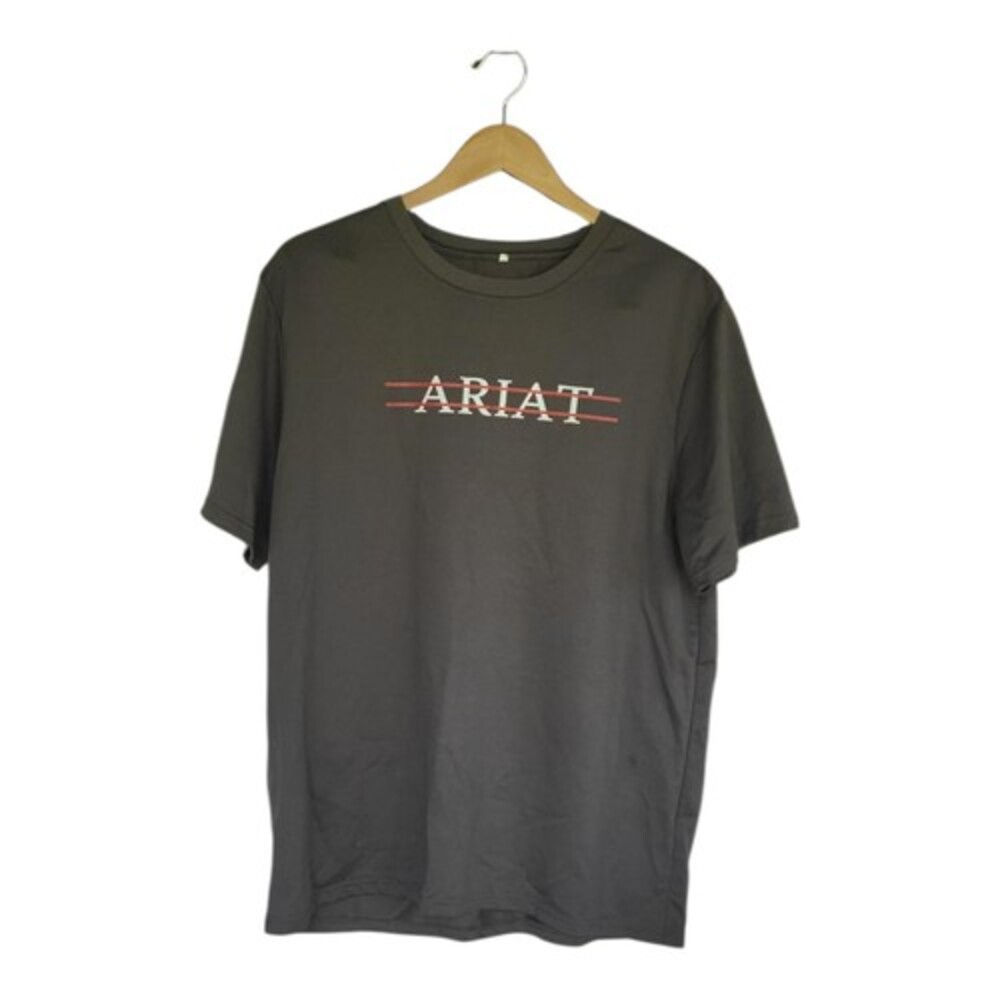 Ariat Shirt Men XL Gray Short Sleeve POLYESTER Performance Active Tshirt